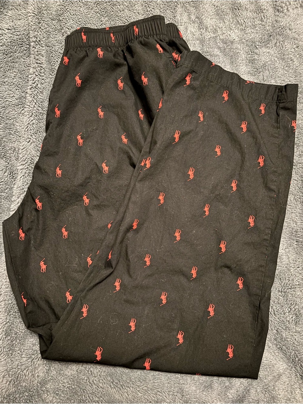 Polo by Ralph Lauren Black Joggers with Red Pony Motif